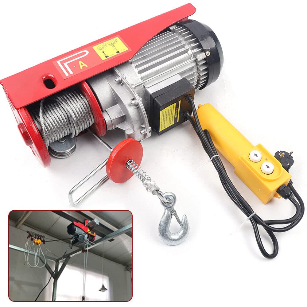 Elektrischer Seilwinde,Elektrische hebezug Motorwinde Hub Kranwinde,mit Kabelloser Fernbedienung Seilhebezug Kettenzug,für Fabriken Industrie- und Bergbauunternehmen,1450W