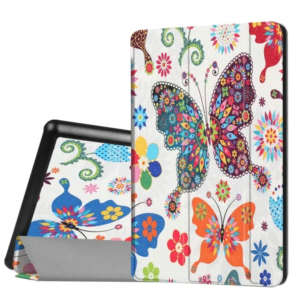 for Amazon Kindle Fire HD8 7th 8th Generation (2017/2018 Release Version) Tablet Cover,Ultra Slim Lightweight Folio Stand Leather Case for Kindle Fire HD 8 7th 8th Gen 8inch (Fd-Color Butterfly)