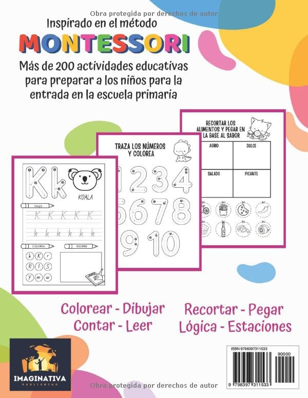 Miniatura 2 de LIBRO PREESCOLAR MONTESSORI - Cuaderno Grafomotricidad 5-6 años 200+ Actividades para Educación Infantil. Preparémonos para Primaria aprendiendo a