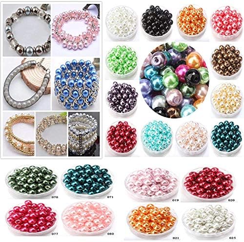 Diy Crafts 15034 Imitation Pearls Beads Diy Bracelet Earrings Bead Choker Necklace Jewelry Making, Pack of 800 100x8, Mix Sizes (Multicolor)