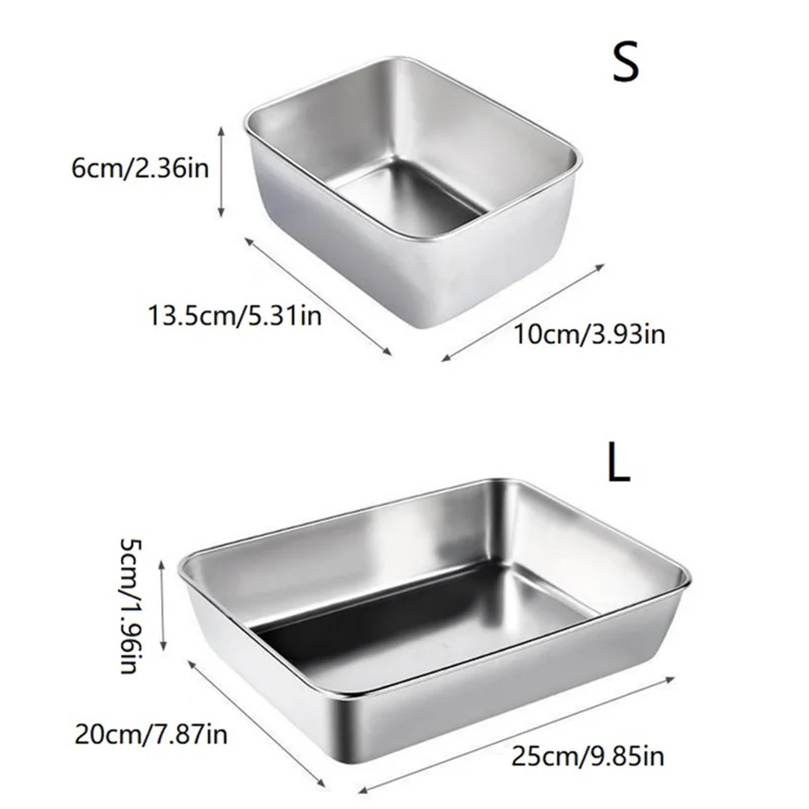 Scatola di conservazione in acciaio inossidabile da 6 pezzi con coperchio Per Cucina