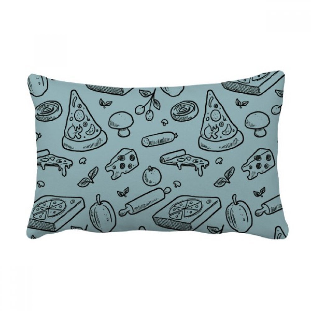 Oreiller lombaire pizza fromage déco originale 40x60 cm multicolore