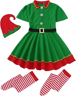 子供用クリスマス衣装 ドレスアップ 通気性 柔らか 可愛い | ボーイズ と ガールズ の クリスマス フィギュア コスチューム 学生 児童 子供 誕生日 劇 学校 イベント パレード 用