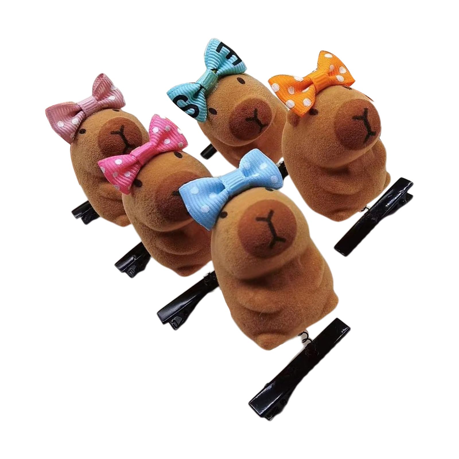 5PCS Adorable Capybaras Hairpins Plush Cartoon Hair Clip Unique Animal Hairpiece Suitable for School and Casual Outings