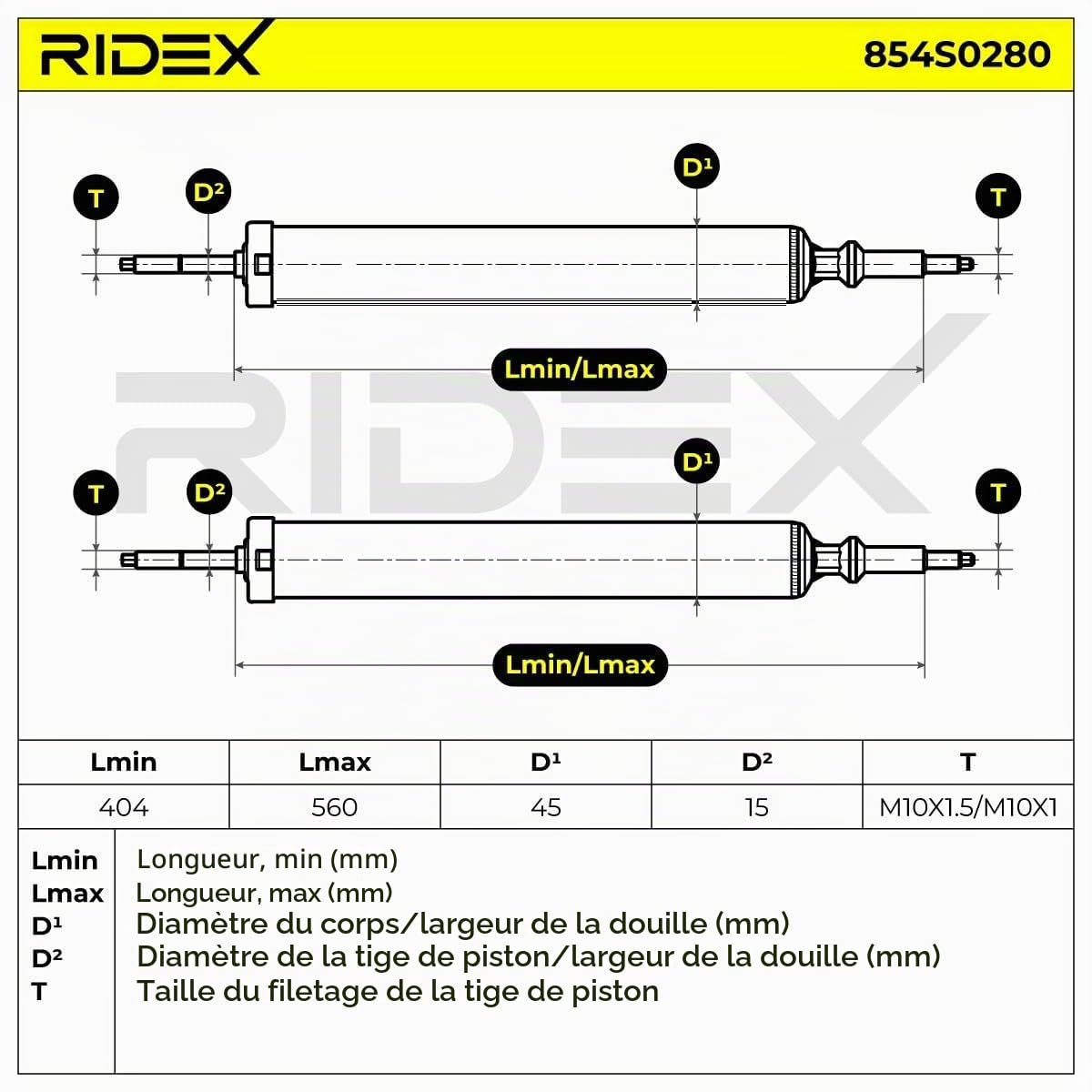 RIDEX 2x Amortisseur Arrière 2x Jeu, Pression de gaz Compatible avec BMW 3 Berline E90 3 Touring E91 1 5 portes E87 3 Coupé E92 1 3 portes E81