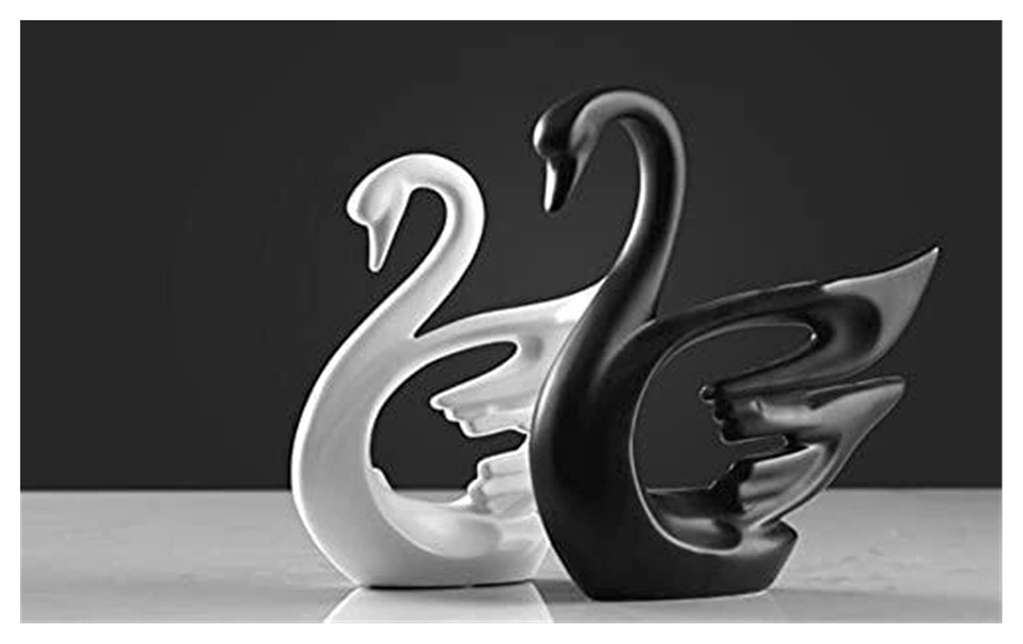 Statua astratta unica Scultura Creativa, Decorazione per la casa Ornamenti/Nordic Simple Coppie in bianco e nero Ornamenti di cigno Creativo Soggiorno Decorativo Artigianato in