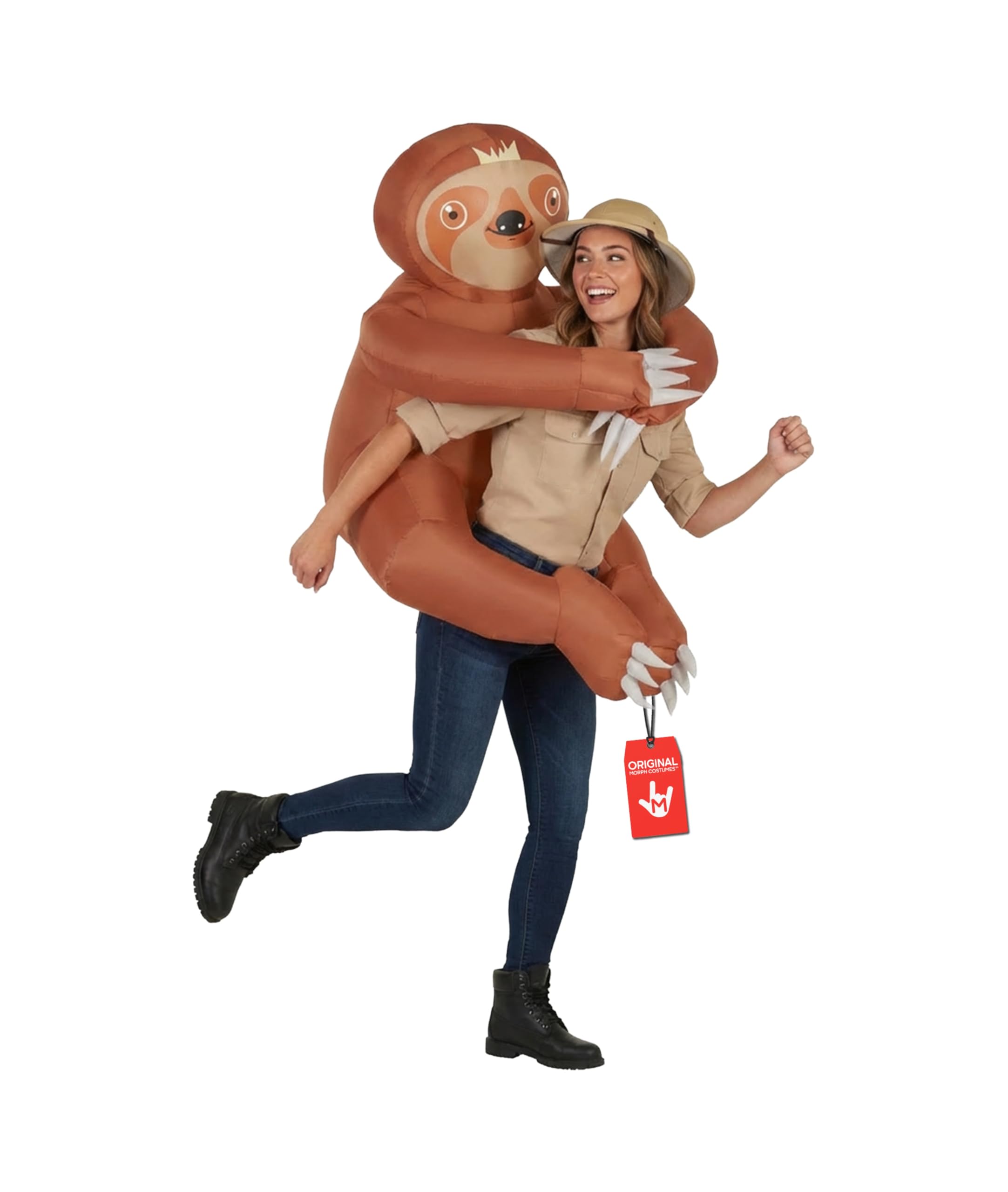 Morph Adult Lazy Bear Inflatable Costume, Animal Costumes for Carnival and Halloween, Men's Hen Party, One Size