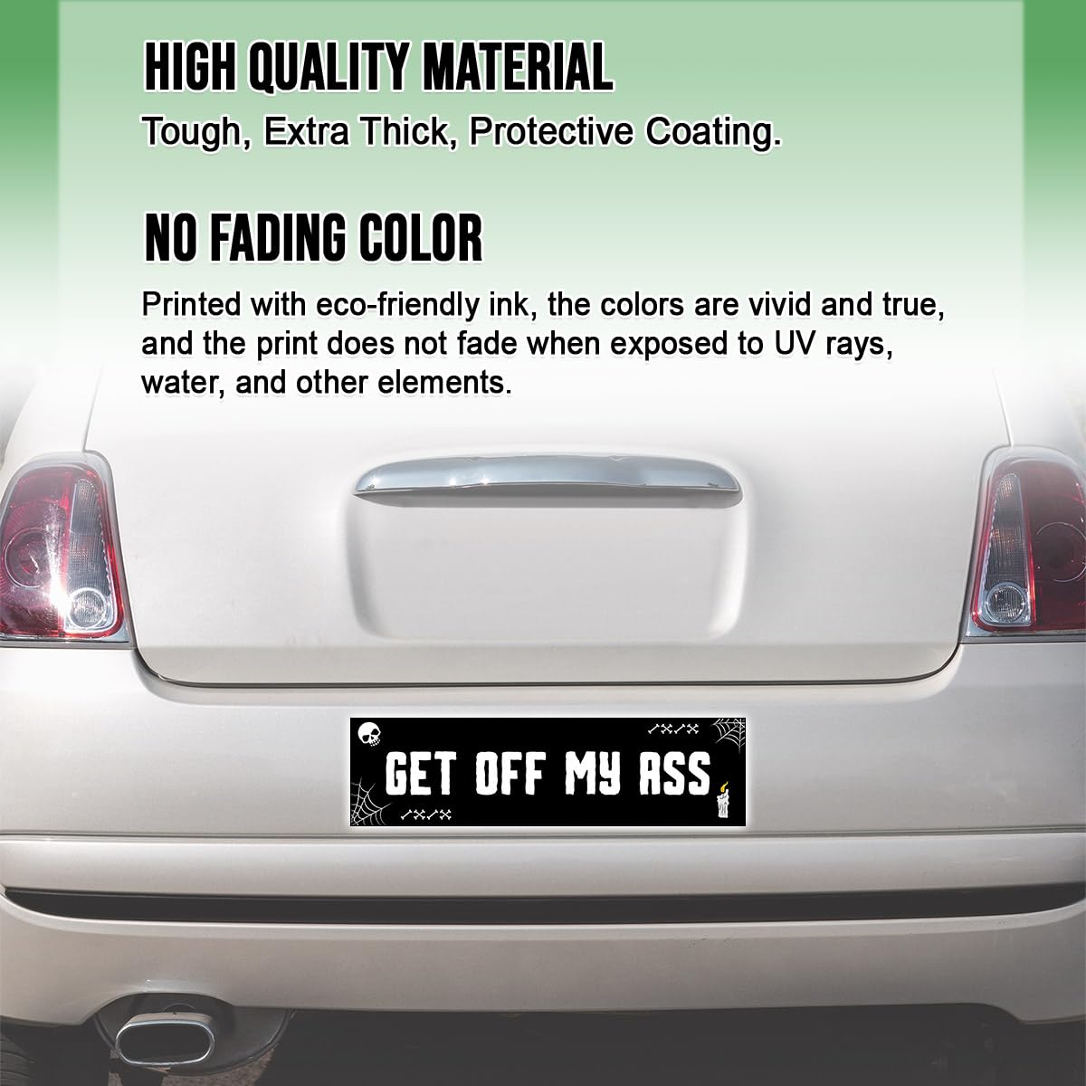 Car Bumper Stickers "EITHER PASS OR GET OFF MY ASS" Funny Bumper Sticker - Set Of 2, 8" Wide, Yellow & Black Wrapped In Ink Bumper Decals - Foto 5