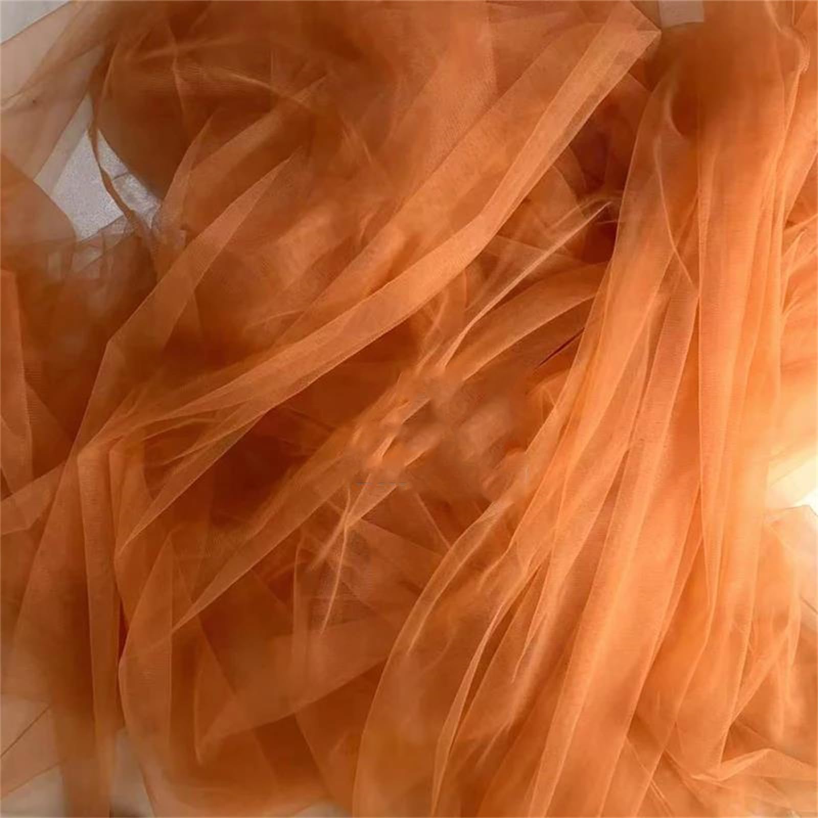 Garza crittografica in Tessuto a Rete Lavorato a Maglia in Tulle Arancione Morbido da 1,6 m for Tende da Cucire e Materiale Decorativo for Indumenti(Chocolate,M)