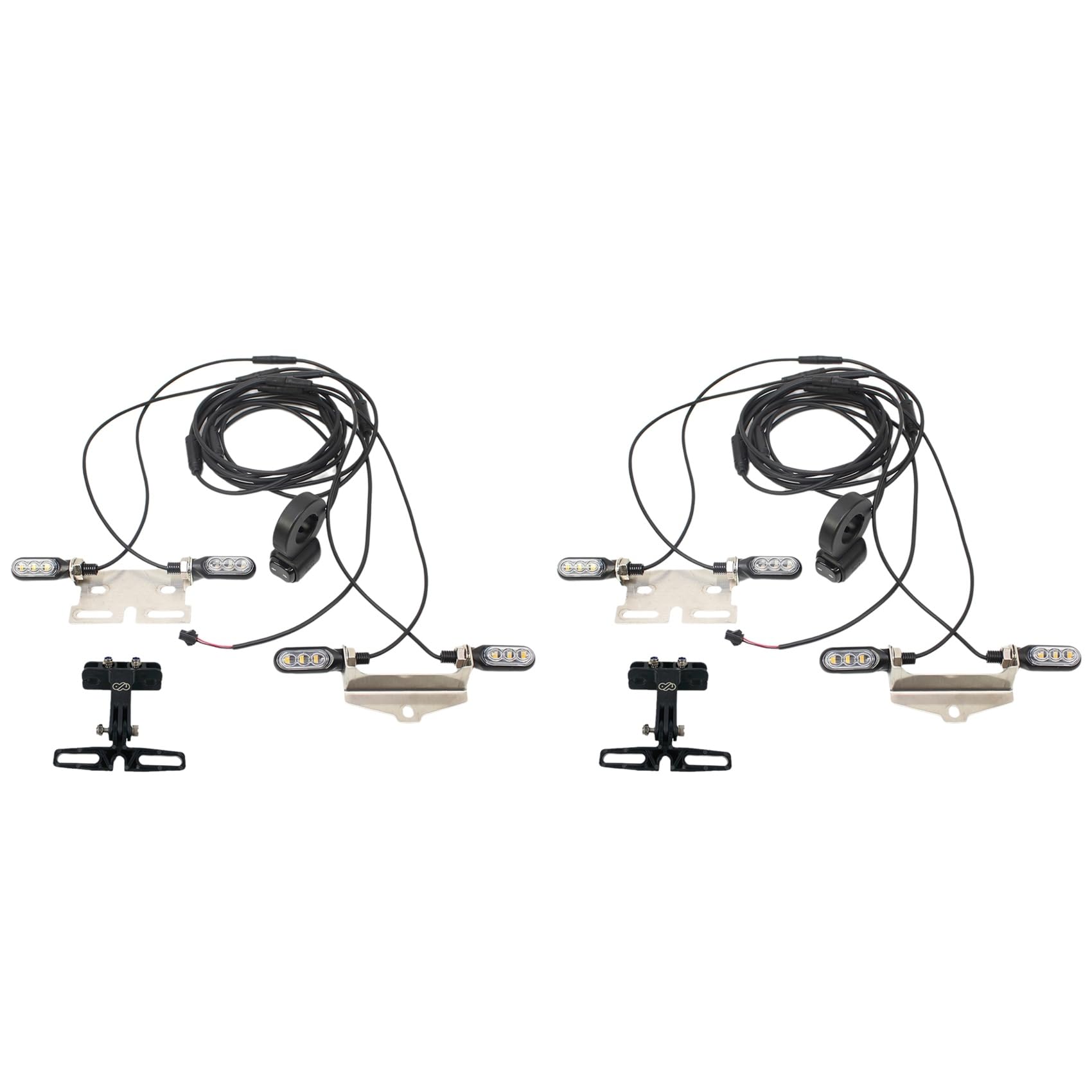 2 x kierunkowskazy do rowerów elektrycznych, V04, 12 V, wodoszczelny kabel, LED, migające, V04-12 V