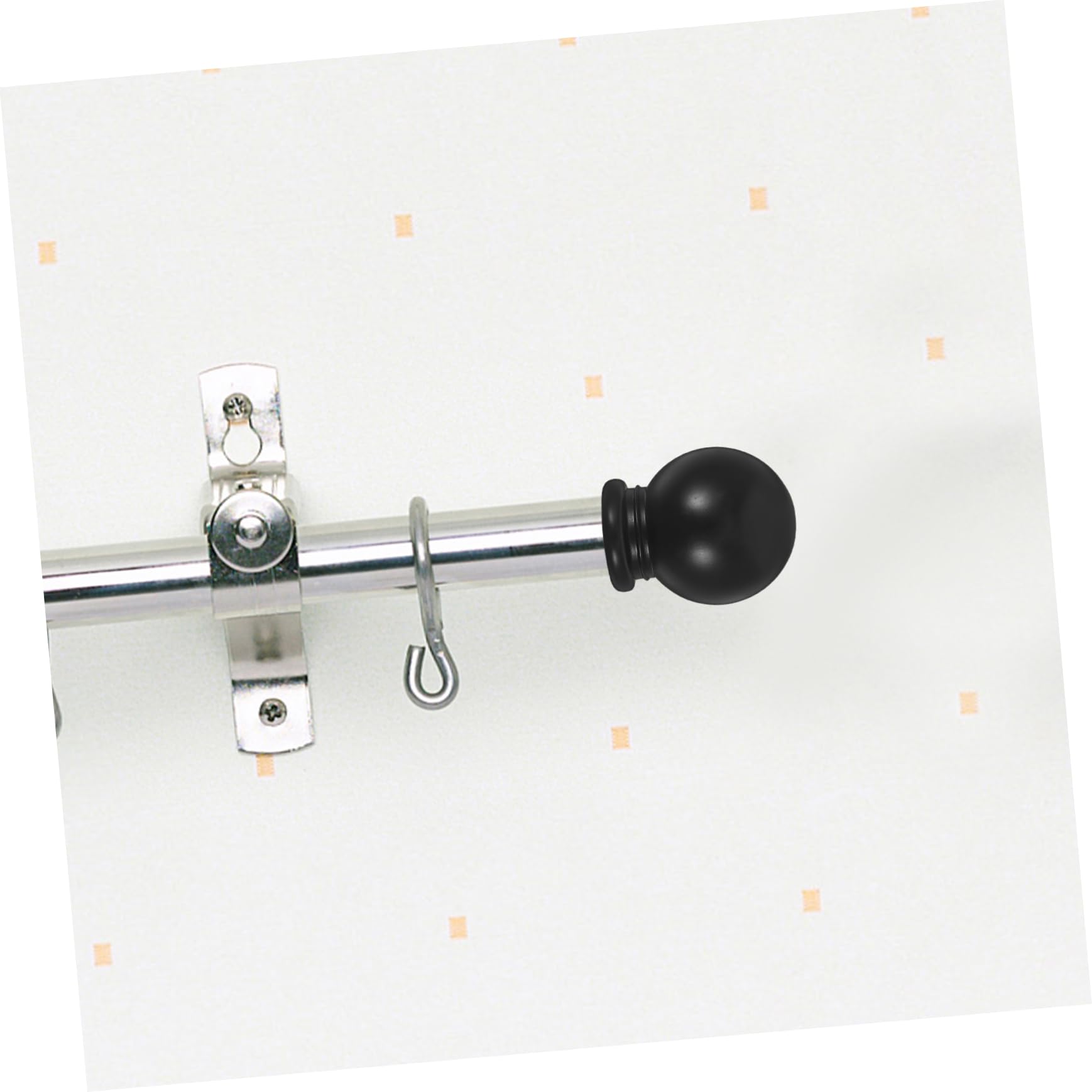 Lot de 2 embouts de tringle à rideaux noirs – Design classique à tête sphérique – Améliorateurs esthétiques pour rideaux de fenêtre en plastique facile à installer, parfaits pour la décoration de la