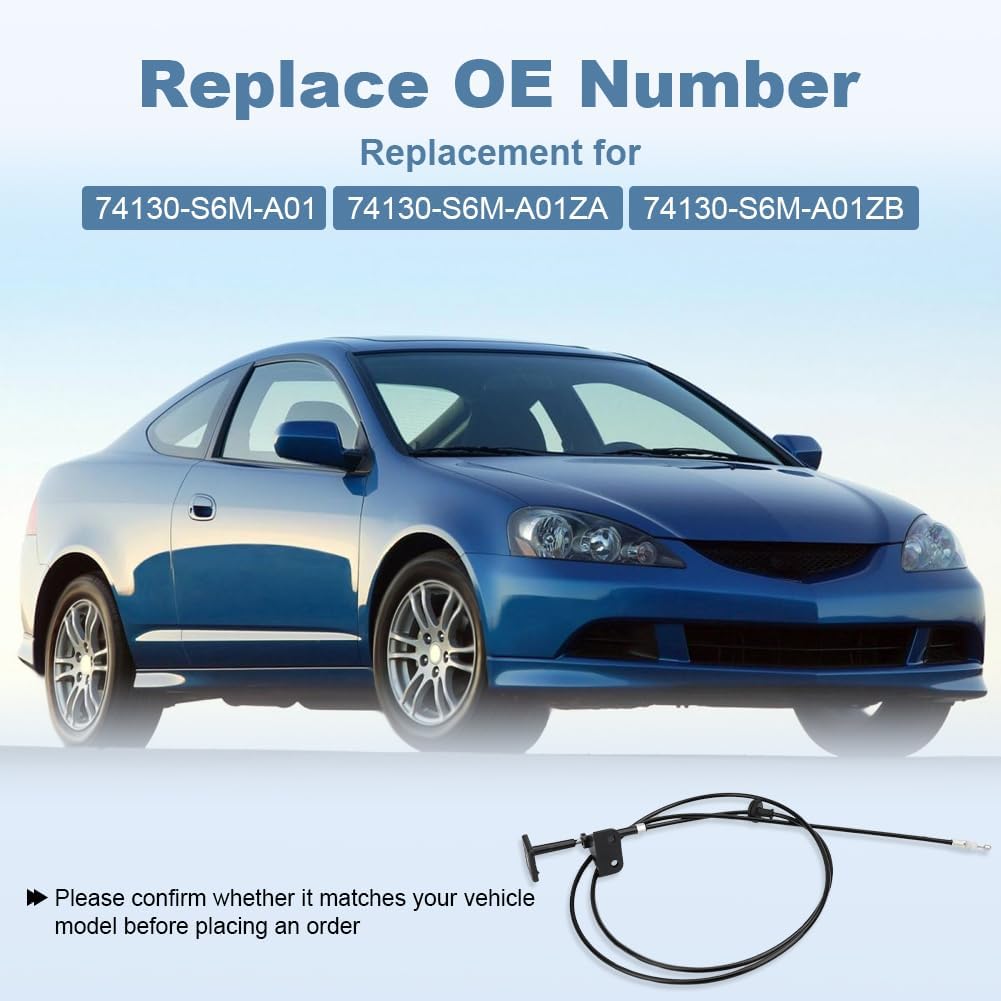 WMPHE Hood Latch Lock Release Cable Compatible with Acura RSX 2.0L L4 2002-2006 Hood Lock Control Release Cable Replacement for 74130-S6M-A01 74130-S6M-A01ZA 74130-S6M-A01ZB