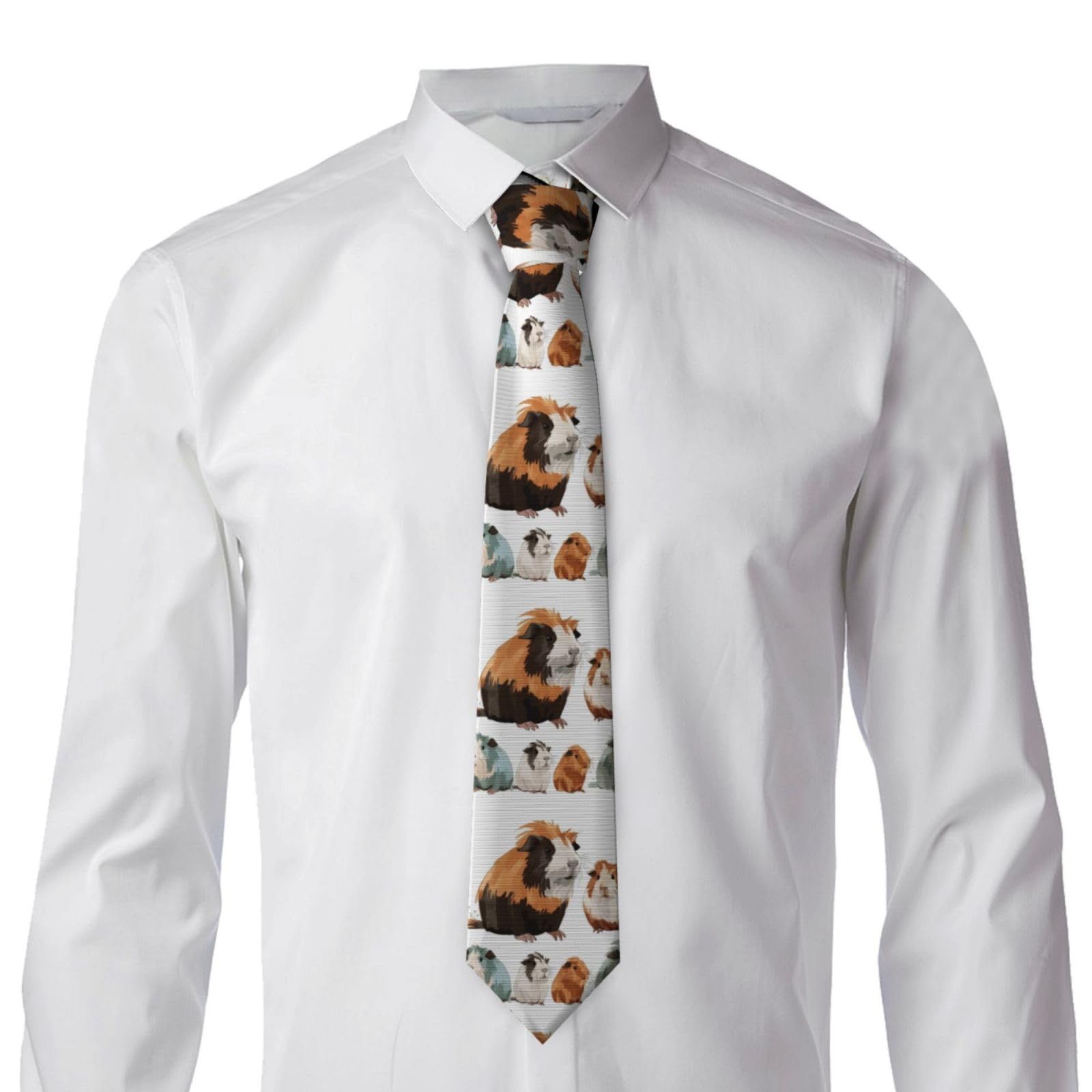 PAQOLSMCKR Mens Ties Classic Neat Tie Guinea Pig Illustration Ties for Men Formal Men's Necktie for Business Dinner Wedding