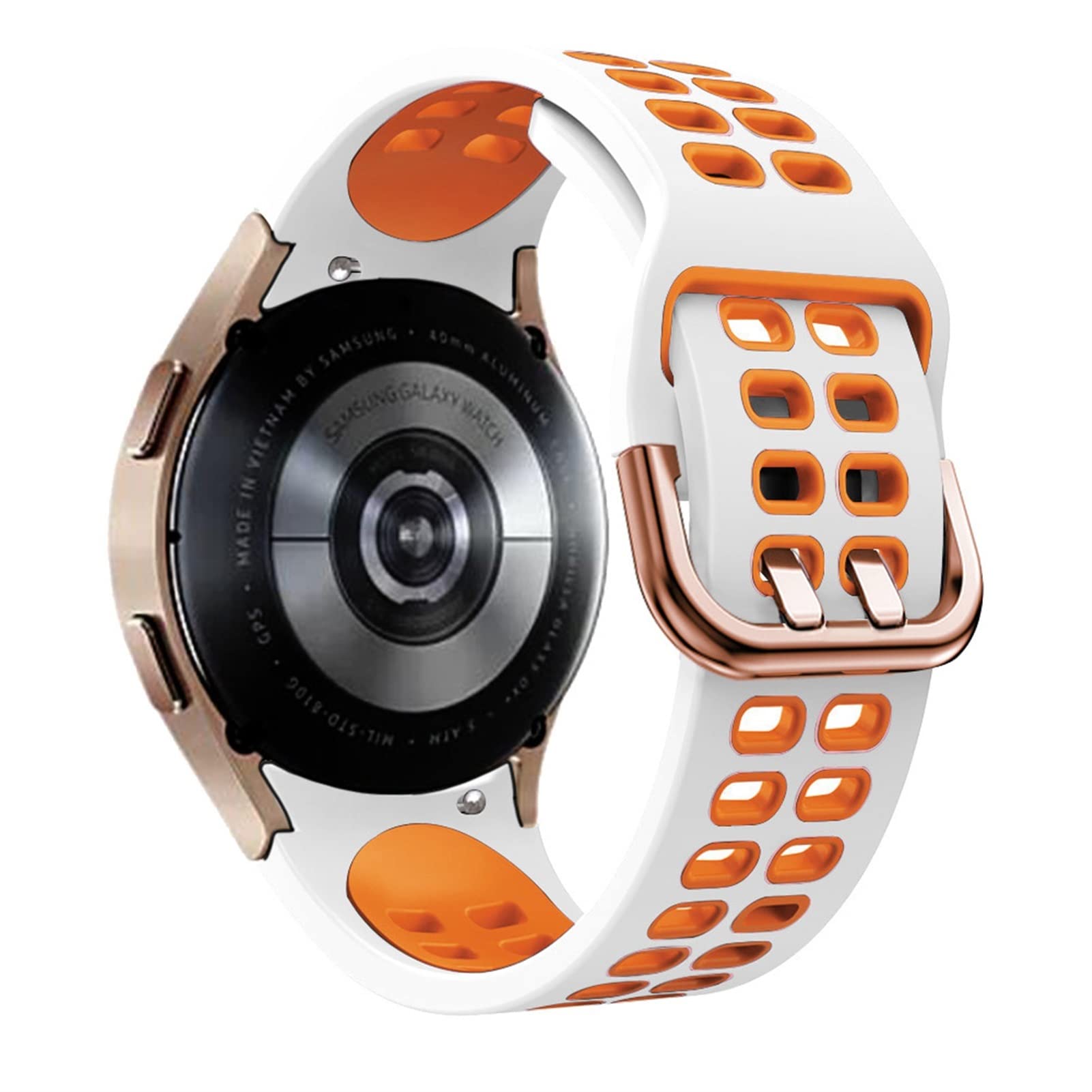 Bracelet silicone 20mm étanche pour montre connectée Galaxy Watch 4 Classic 42mm