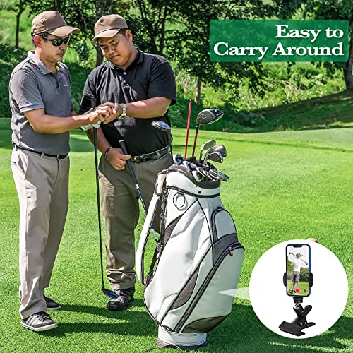 MoKo Golf Handyhalter Golfschwungs, Universal Golf Smartphone Halter 360° Drehbar Golf Handy Clip Halter Golf Swing Analyzer für 4,7 - 6,8 Handy Golf Handyhalter für Golf Trolley Golfwagen, Schwarz