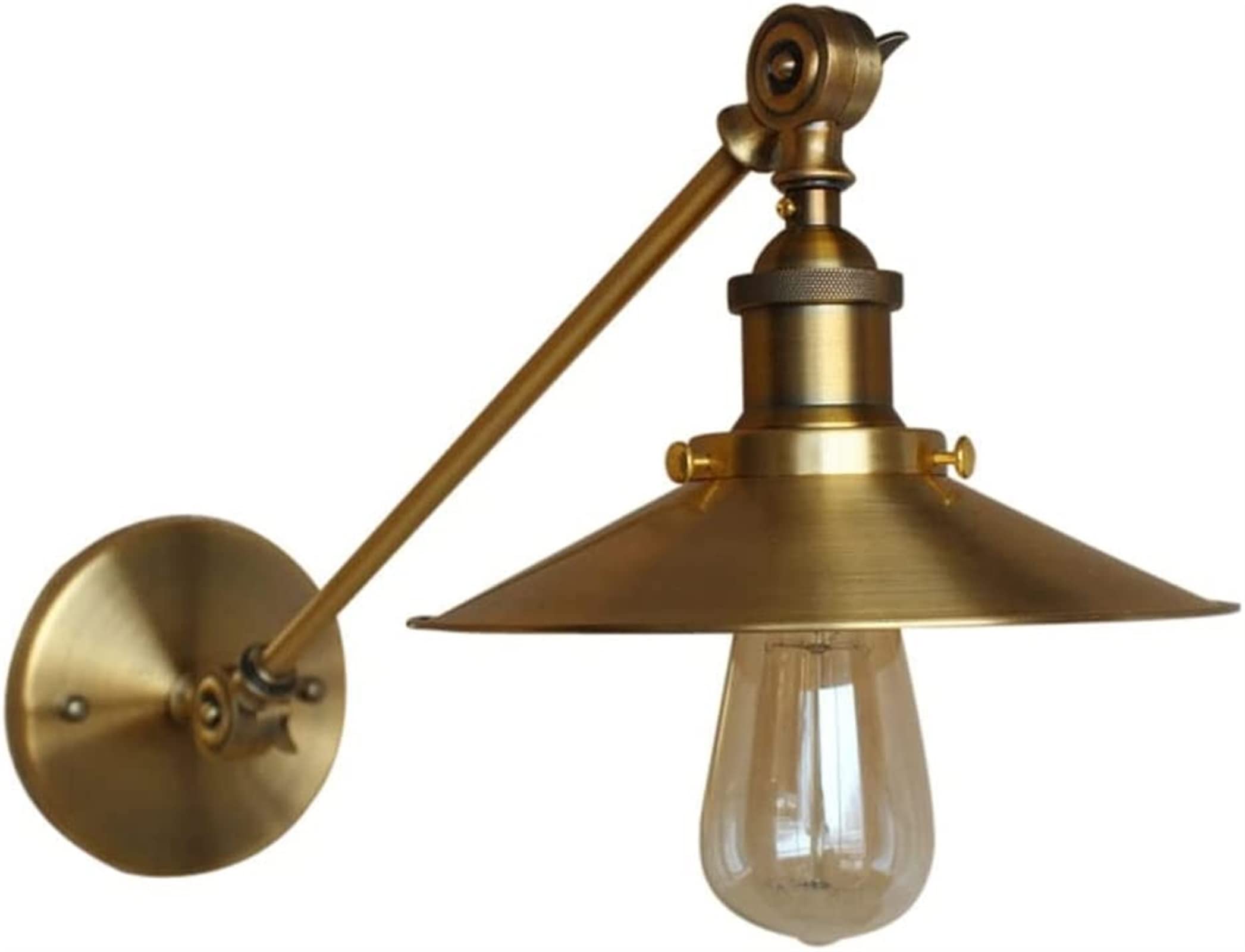 Luminaire intérieur doré vintage et industriel avec tête orientable haut de gamme
