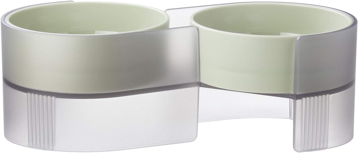 pidan Elevated Cat Bowls Set with Tilted Stand and 2 Removable Bowls, Raised No Spill Pet Food and Water Dishes for Cat and Small Dogs