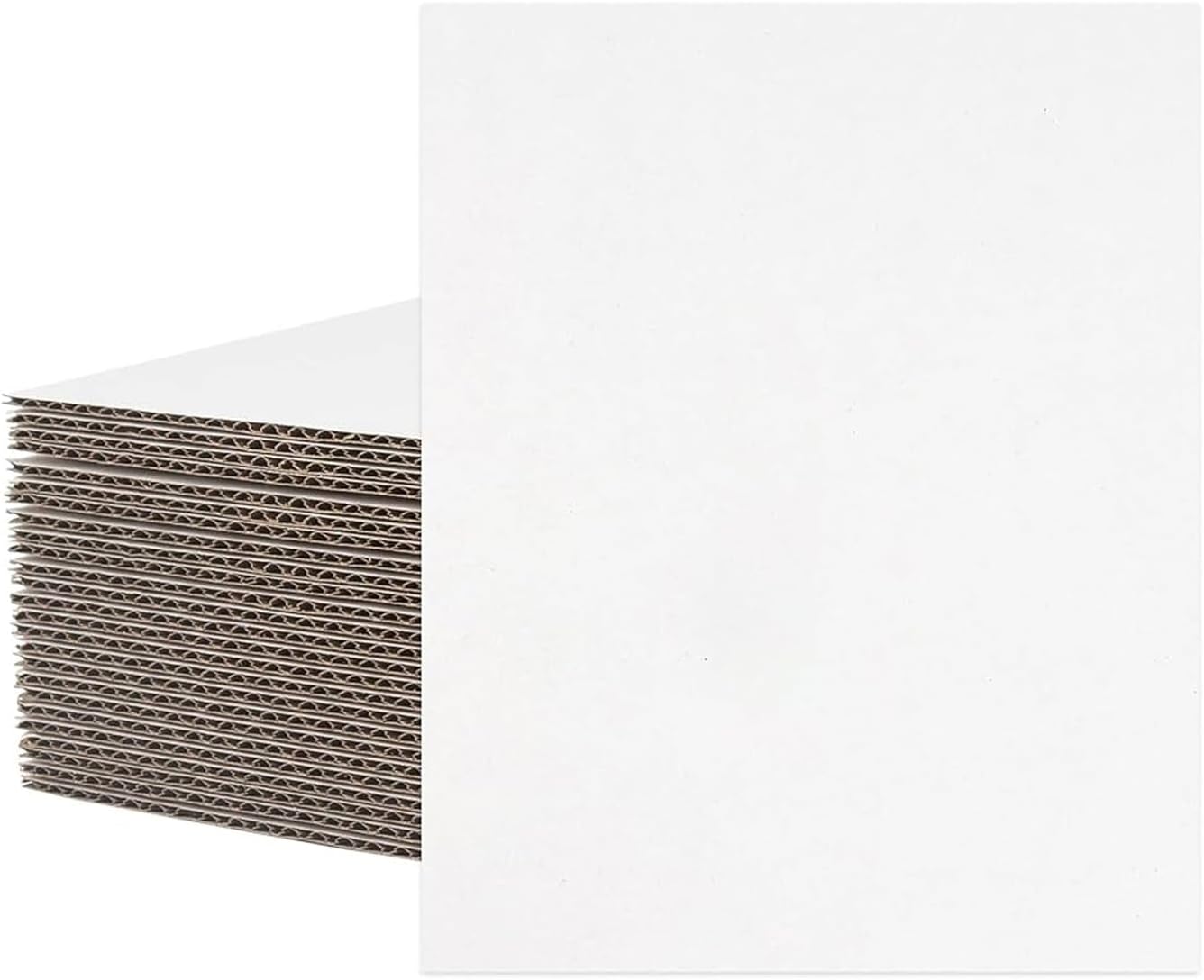 Ucanpack 100 Pcs White (Kraft Back) Cardboard Inserts 20x20 Inch - 3mm Thick Corrugated Sheets for Packing, Shipping, Mailing, DIY Crafts, Posters, Art Projects & Dividers (B Flute)