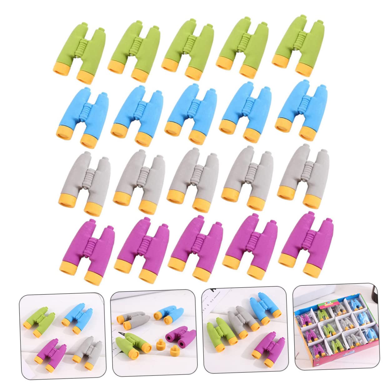 jojofuny 5 Set Gomme Per Studenti Forma Di Telescopio Colorate E Divertenti Cancellare Per Ufficio Gommine Resistenti E Facili Da Usare Per Studio E Disegno 24 Pezzi * 5
