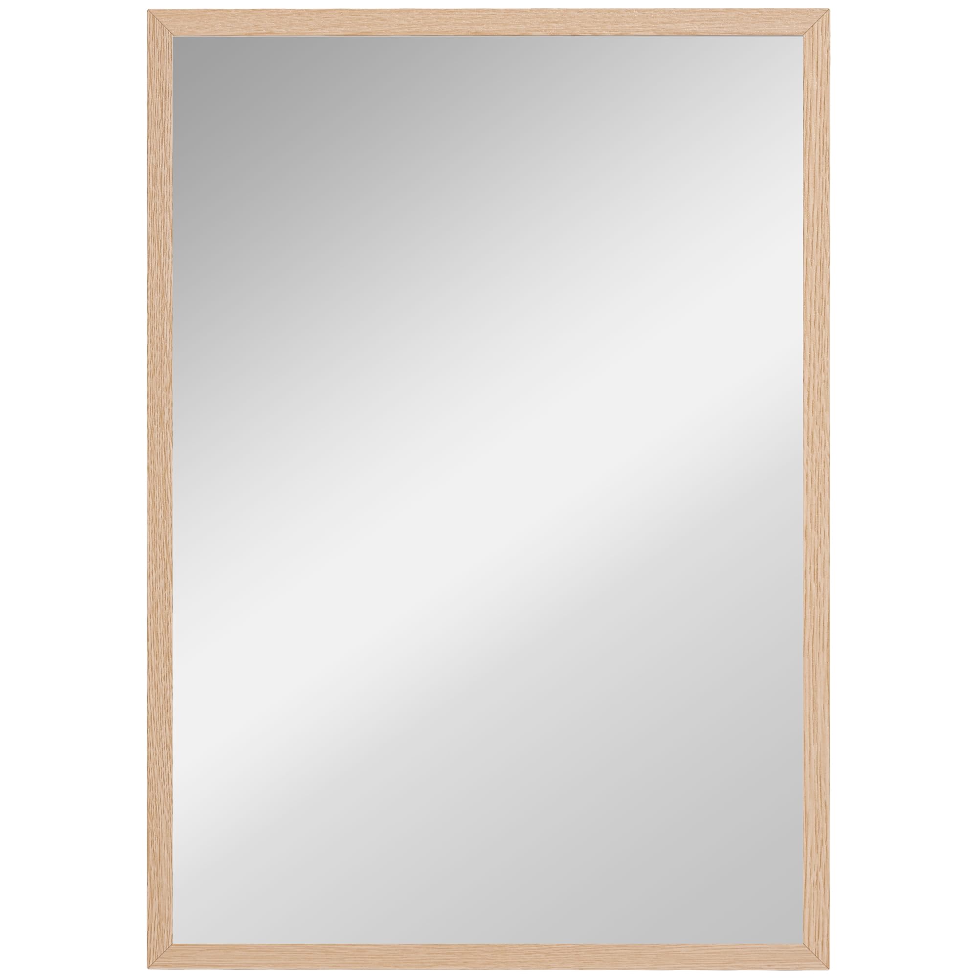 HOMCOM Espejo de Pared Espejo de Baño 50x70 cm Espejo Rectangular Decorativo para Salón Entrada Pasillo Horizontal o Vertical Natural