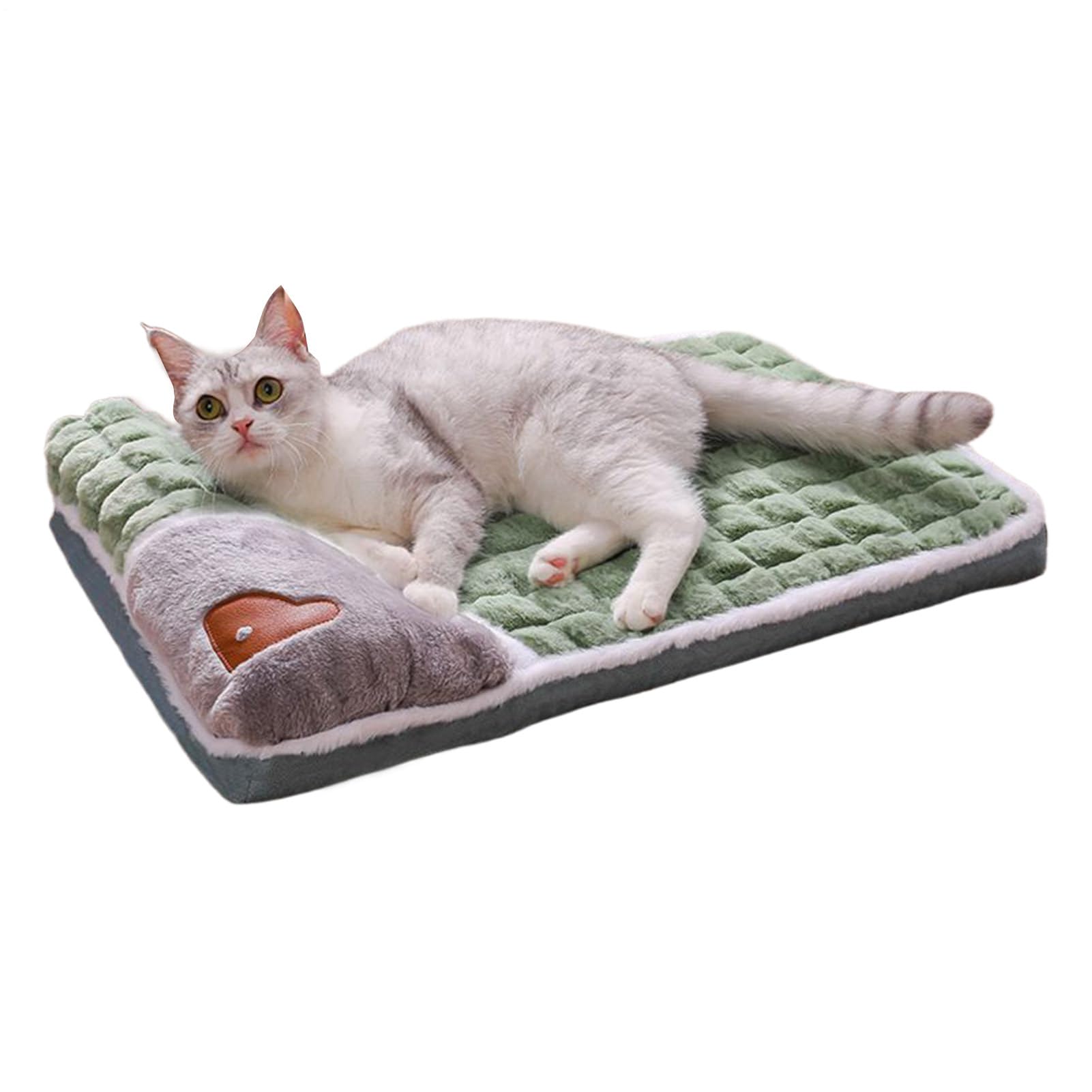 Coussin pour chat fini les glissades grâce au lit en peluche anti-dérapant lavable