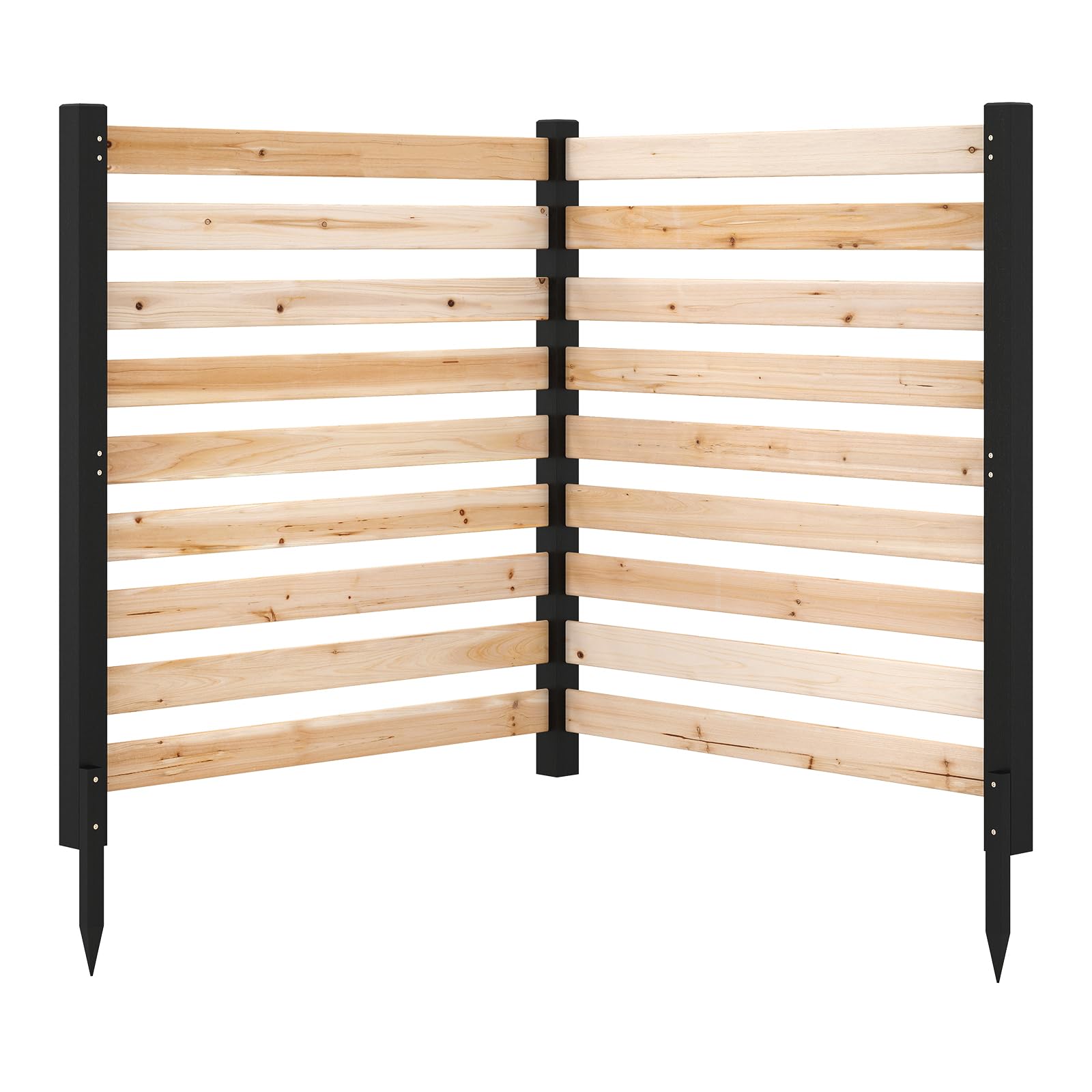 COSTWAY Clôture de Jardin 2 Panneaux en Bois Sapin (Naturel)