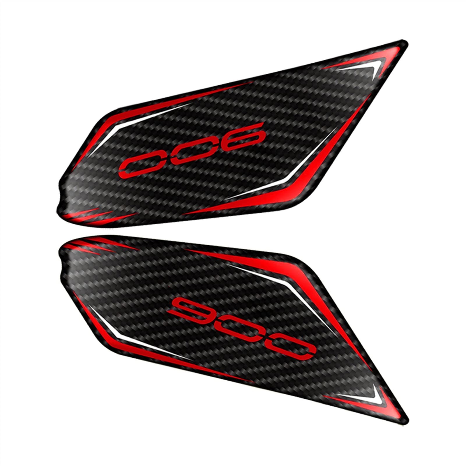 Coussinets Réservoir Moto Kawasaki Z900 2021 Fibre Carbone 3D - Protection Réservoir Rouge