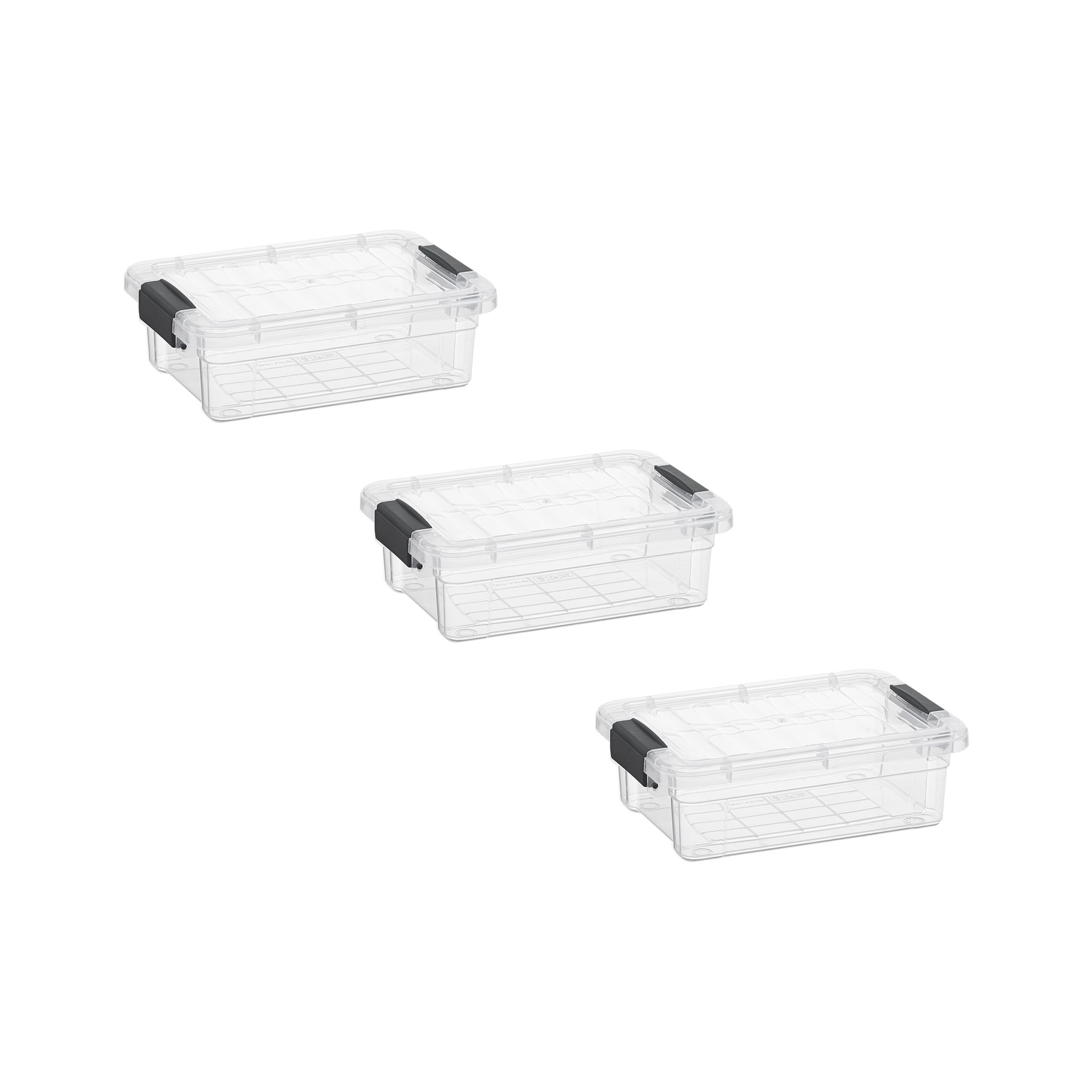 Superio 0.7 Quart Mini Clear Plastic Storage Container with Lid, Stackable Small Organizer Box for Crayons, Art Supplies, Beads, Sewing, Stationery &amp; Food Storage, 3 Pack