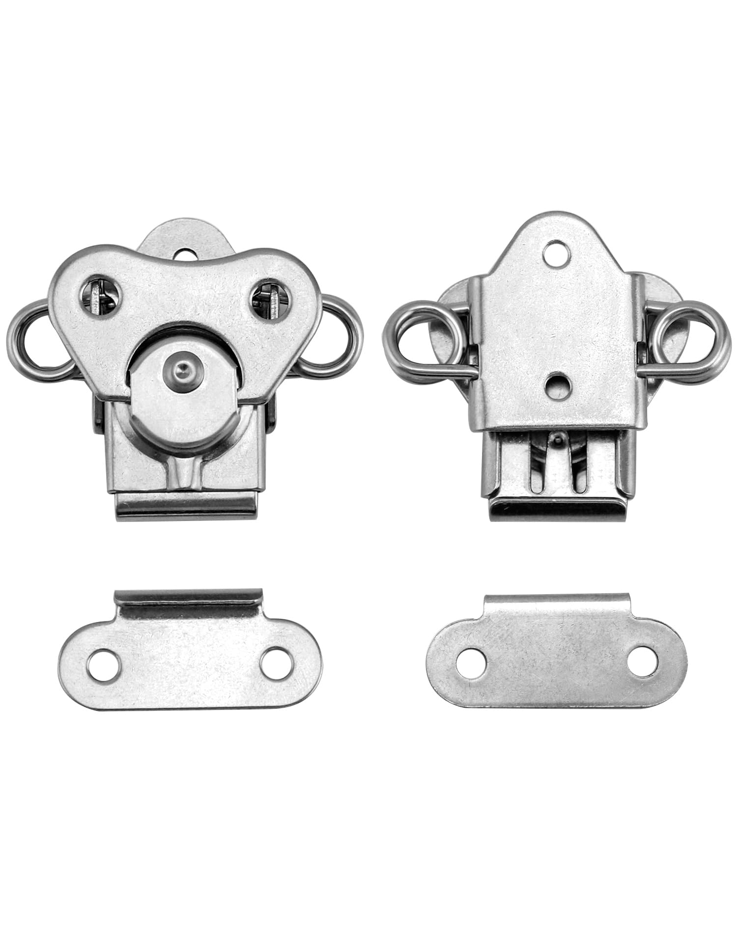 QWORK Chiusure in acciaio inox, 20 chiusure a scatto con chiusura a farfalla a molla per scatola