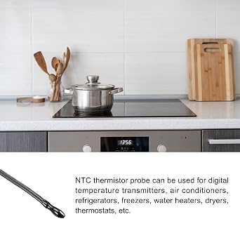 NTC Thermistor Probe 10K 6.6ft Waterproof Epoxy Temp Sensor Probe, [for Digital Temperature Transmitter]
