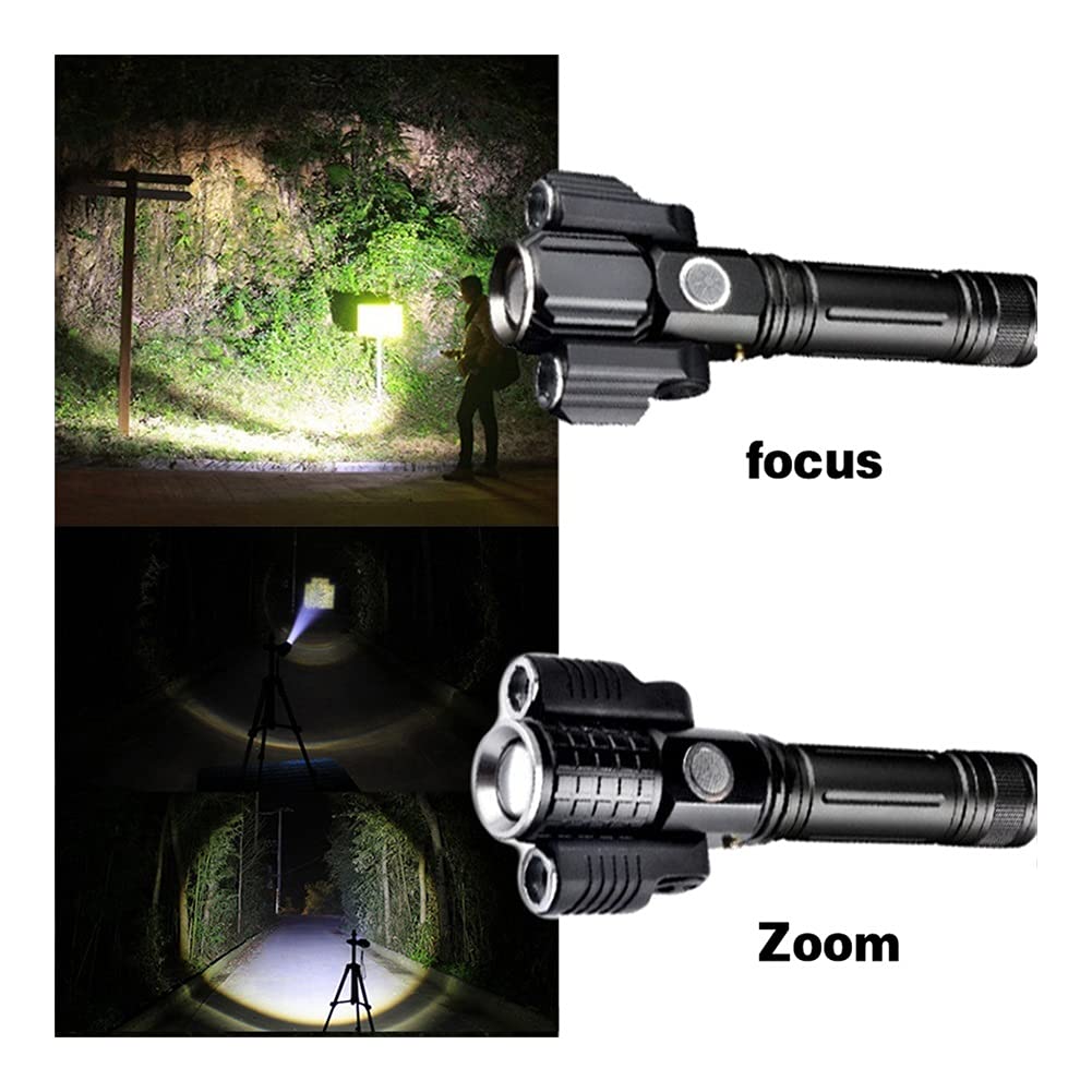 String Lights Odkształcalna latarka LED Super Bright Latarka 1T6 + 2XPE Zoomable 4 tryby oświetlenia Zasilane baterią 18650 na kemping, Oświetlenie festiwalu myśliwskiego (kolor: 4)