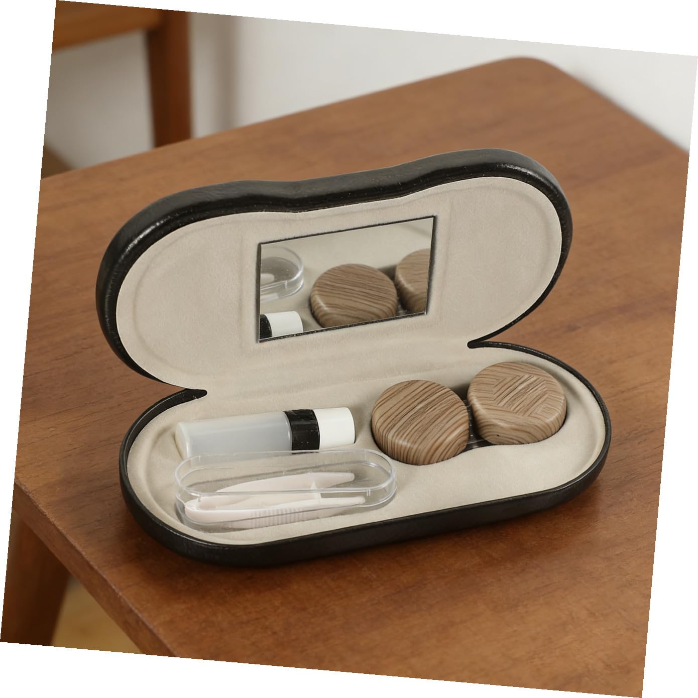 Healeved Custodia Portaocchiali Doppia in Pelle Pu, Organizer da Viaggio Multifunzionale per Occhiali da Sole da Vista, Scatola Portatile Protettiva per Uso Esterno Quotidiano