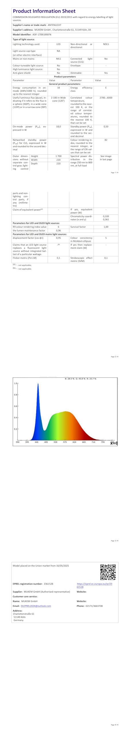 ANTENLICHT NOVA Stehlampe LED | Sofa stehlampe dimmbar mit Fernbedienung | 4 Farbtemperaturen & 4 Helligkeiten | 30 Min & 1 Stunden Timer | 18W Stehleuchte Schwarz für Schlafzimmer, Wohnzimmer, Büro