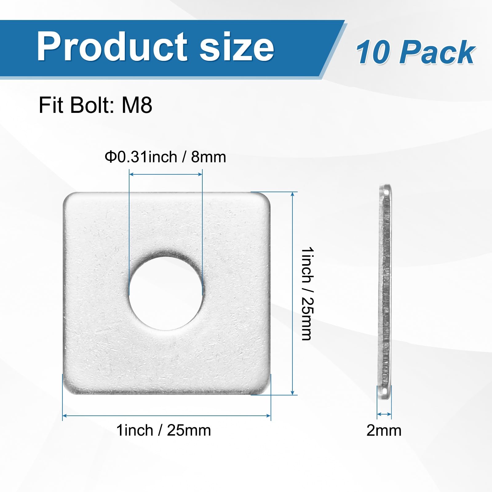 M METERXITY 10-Pack Square Washers Plate - Image 3