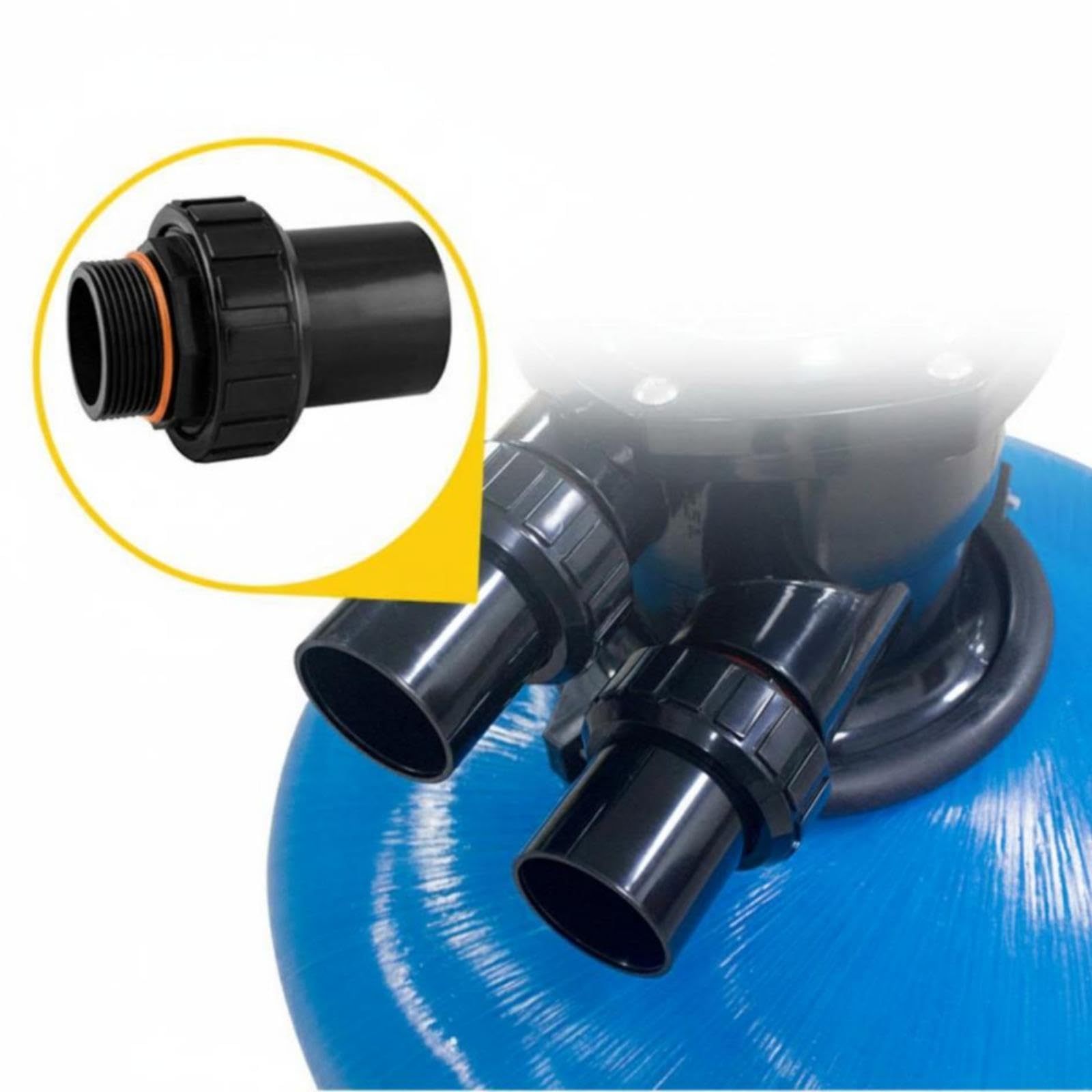 KESOTO Adattatore per Pompa da Piscina in 6 Pezzi, Connettore, Giunto, Pezzo di Transizione con Dado Filettato, Realizzato in Sabbia E