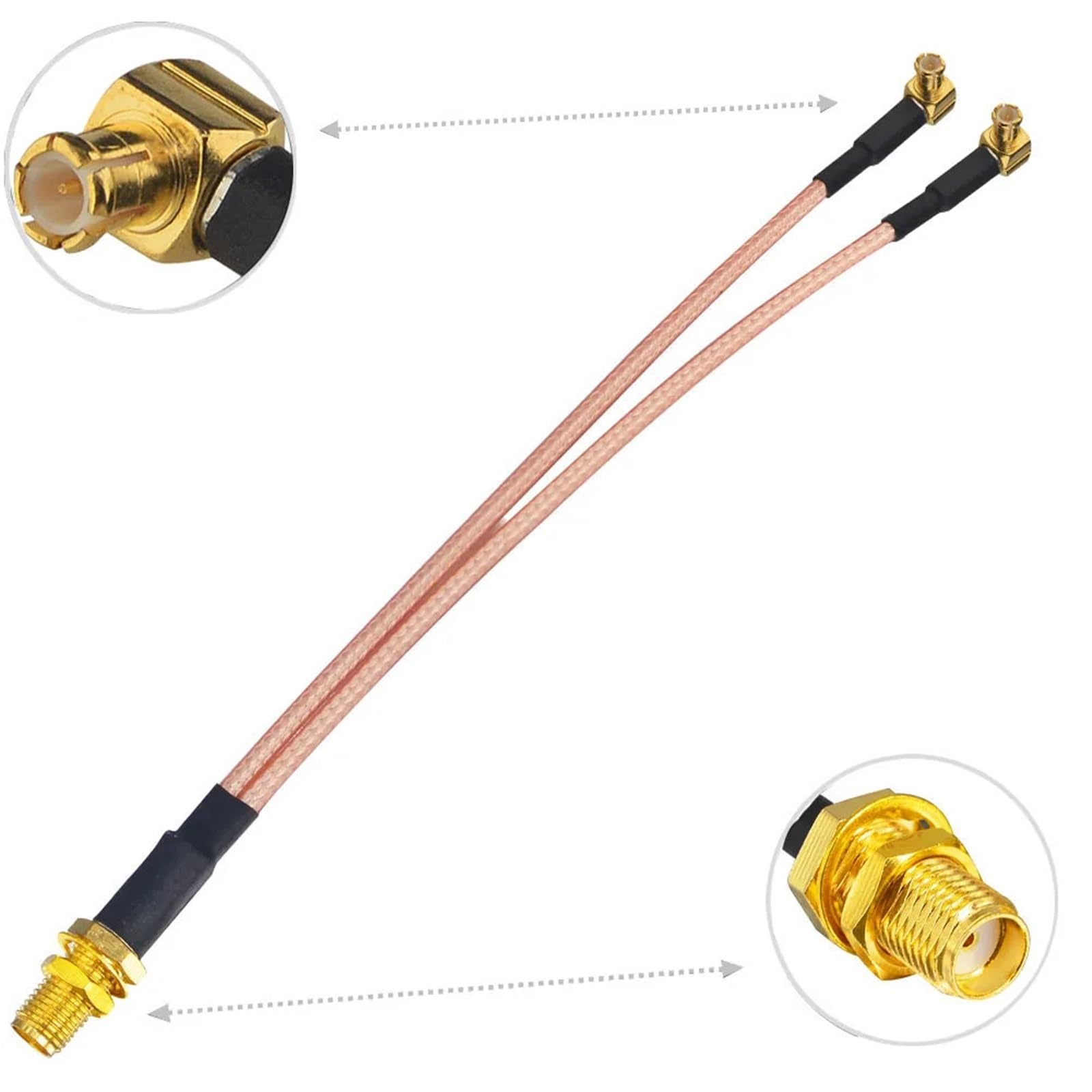 10 pezzi SMA femmina a Y tipo 2 X MCX maschio connettore splitter combinatore cavo pigtail RG 316 5 cm (5 cm)