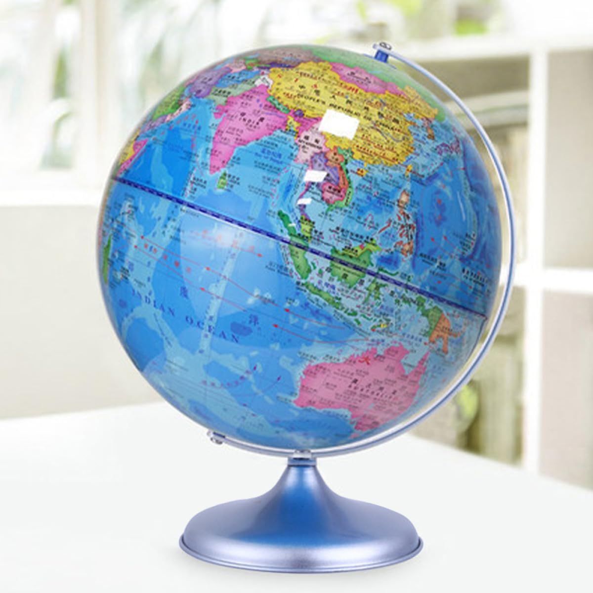 YARNOW Globo Didattico Rotante in Plastica Base Staccabile, Decorazione per Aula Scolastica e Scrivania Scuola, Strumento Educativo per Studenti