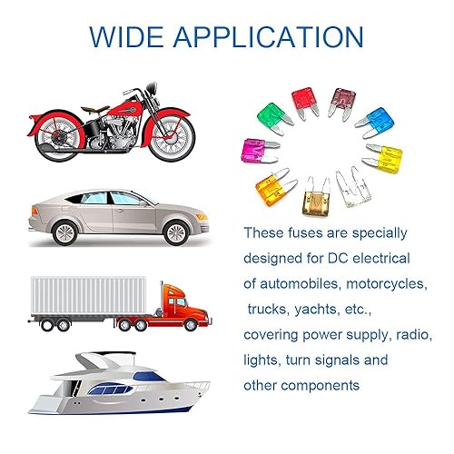 Miniatura 2 de Hyshina Kit surtido de fusibles de automóvil, 45 fusibles automotrices tipo cuchilla, kit de fusibles de amplificador (5A7.5A10A15A20A25A30A35A40A),