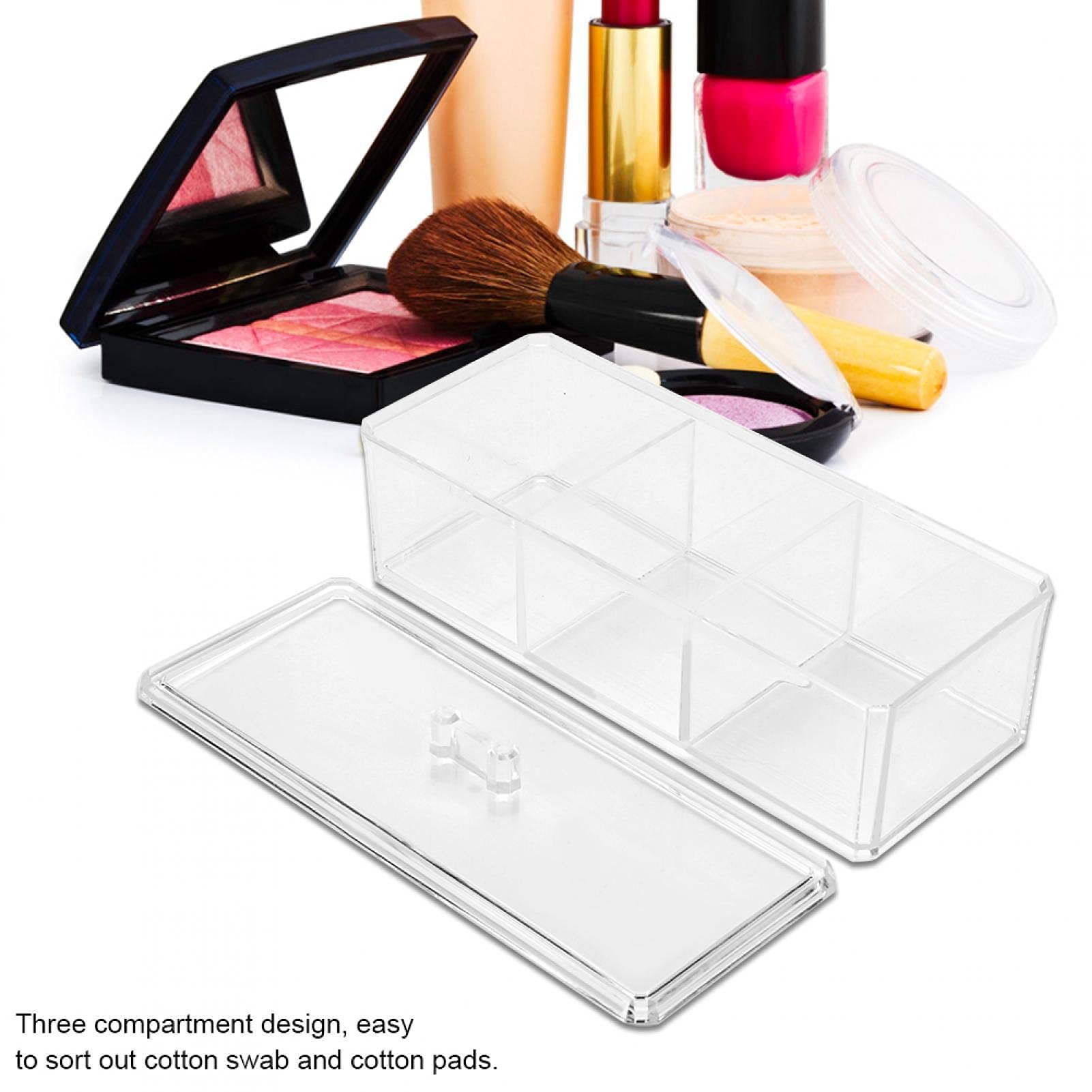 Alvinlite Wattestäbchen-Spender Aus Acryl - Transparente Aufbewahrungsbox Mit Deckel, Organizer