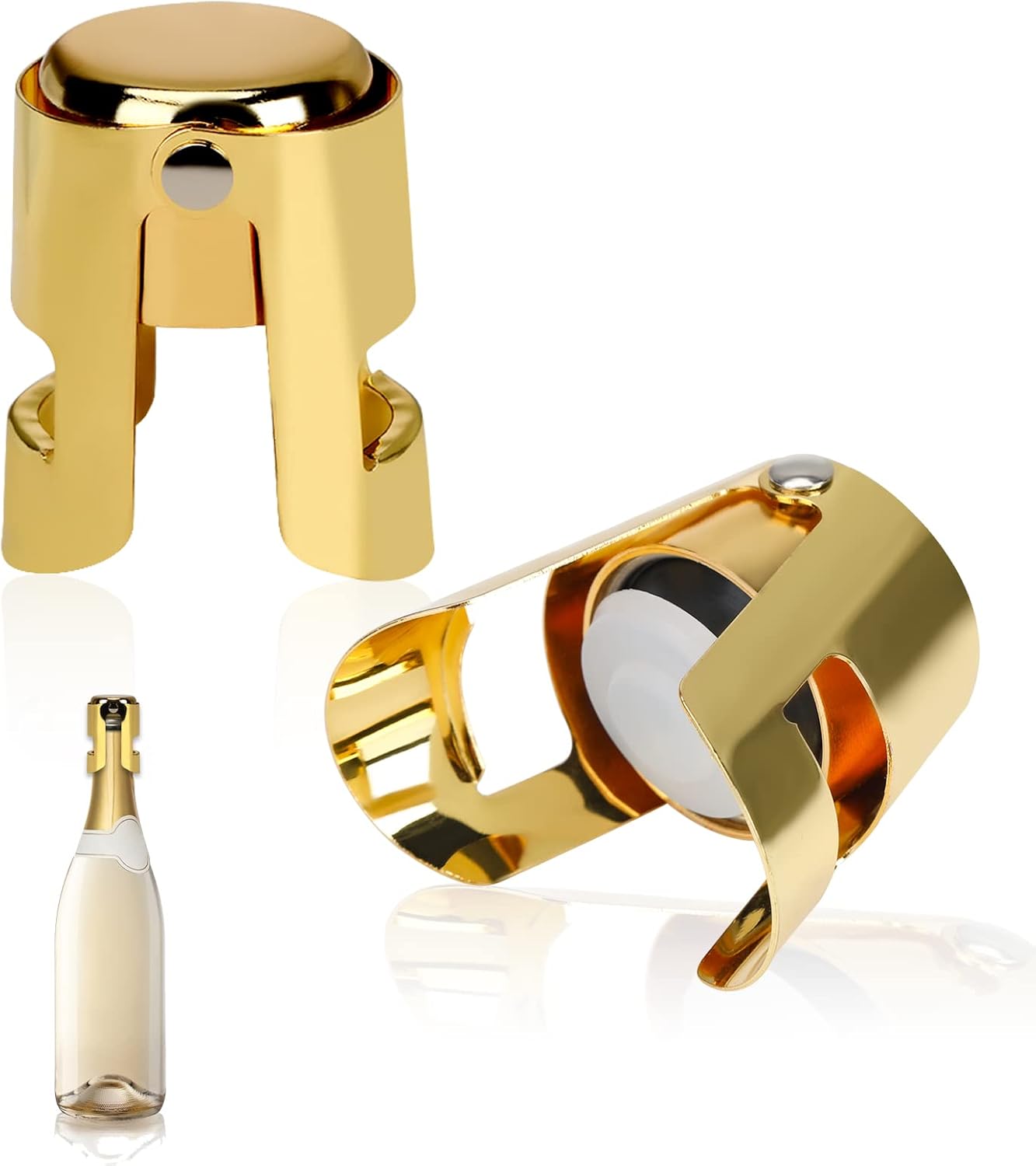 2 Champagne Stopper, Stainless Steel Vacuum Wine Stopper LeakProof