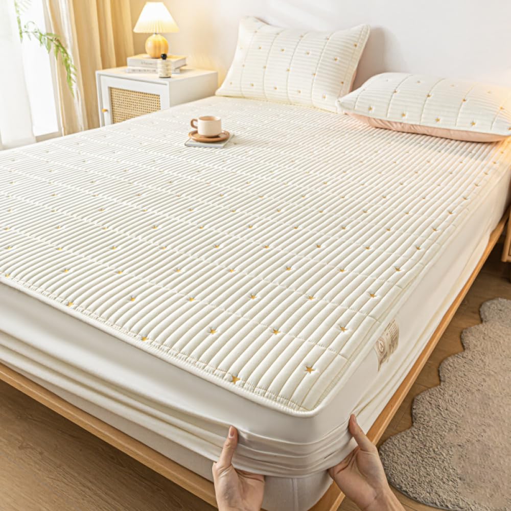 Housse de matelas rafraîchissante souple et anti-poussière à grande poche profonde