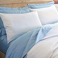 Vista 3 de Juego de 2 fundas de almohada Queen Cannes River Blue de 500 hilos, 100% algodón, HC by Garnier-Thiebaut USA