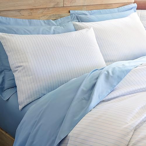 Miniatura 3 de Juego de 2 fundas de almohada Queen Cannes River Blue de 500 hilos, 100% algodón, HC by Garnier-Thiebaut USA