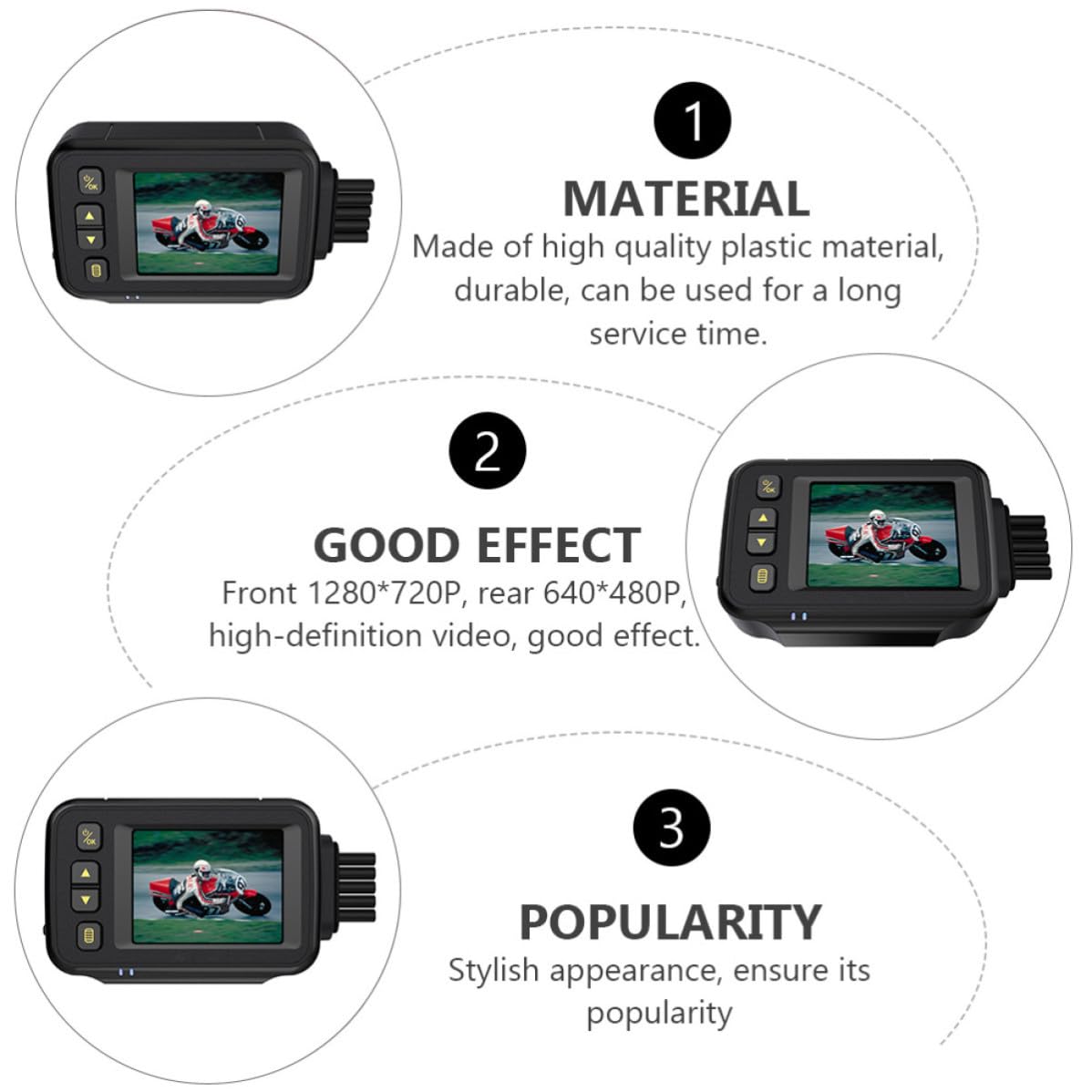 Motorrad Dashcam Ip67 Kunststoff mit Stereo Sensor und Speicher