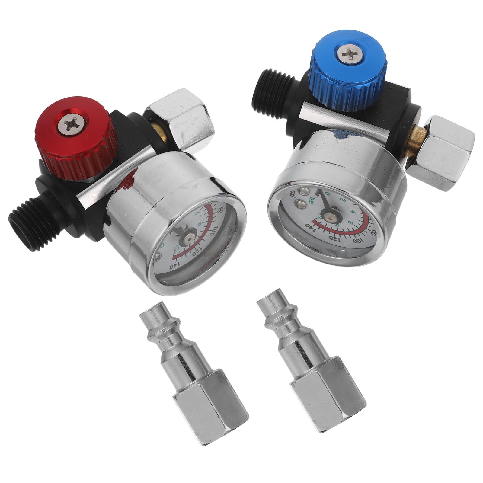GARVALON Spritzpistole Luftdruckregler mit Manometer Metall Druckluftregler Ventil für Kompressor Präzise Druckregelung Integrierter Wasserabscheider Kompatibel mit Verschiedenen