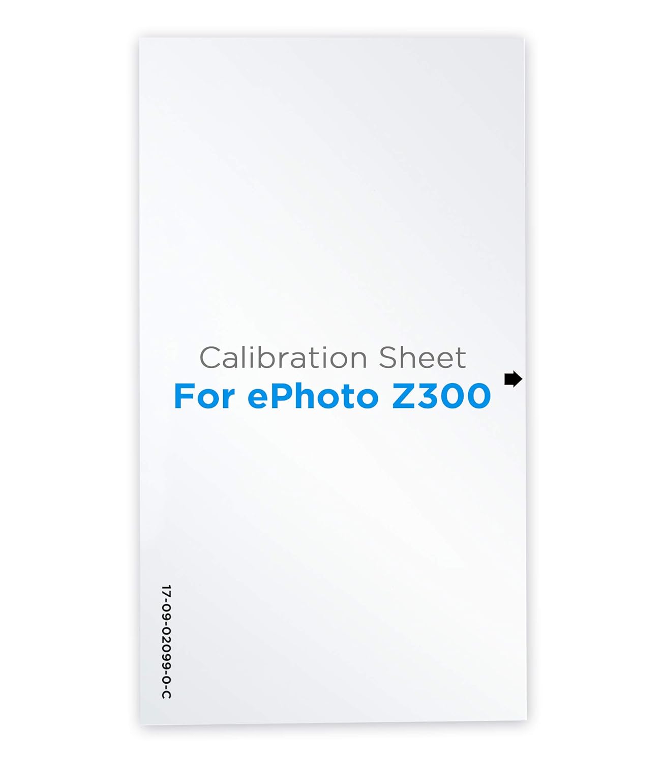 Plustek Calibration Control Sheet for ePhoto Z300 Scanner only