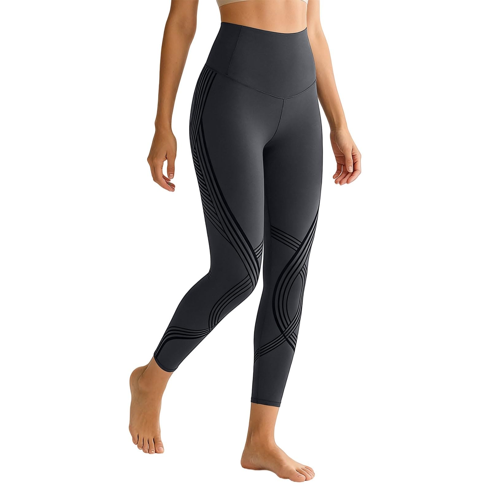 Nahtlose Damen-Leggings, hohe Taille, Scrunch gerüschter Po