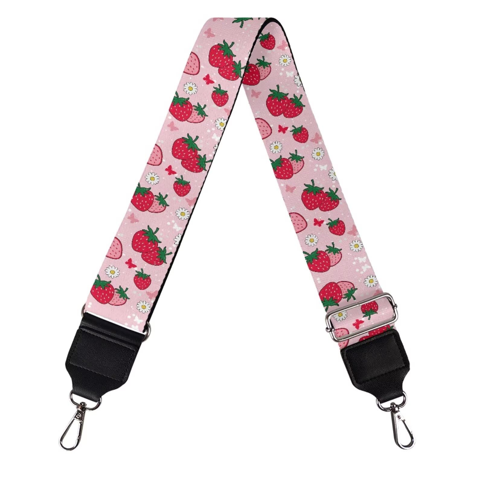 Coldinair Cute Strawberry Purse Straps Replacement Wide Crossbody Bag Strap Adjustable Wide Guitar Straps for Handbags Luggage Strap