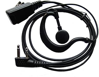 bestkong Earpiece for Icom Radio IC-V8 V80 V80E V82 V85 F4026 F3G F4G F11 F11S F14 F14S F21 F21S F24 F24S G Shape Earphone Earhook Headset with Mic 2 PIN