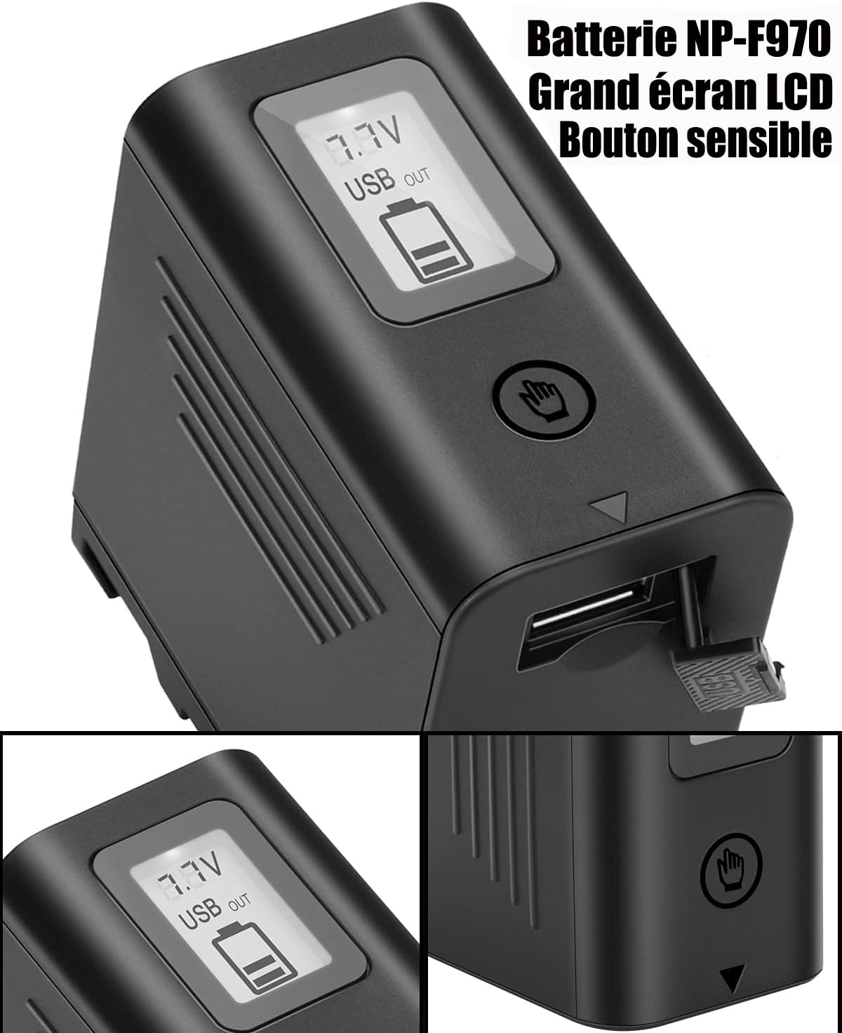 JYJZPB 2X 8800mAh NP-F970 Batterie pour Sony NP-F970 F960 F930 F950 F980 avec Chargement USB Affichage LCD Compatibles avec Sony DCR-VX2100 DSR-PD150 DSR-PD170 HDR-AX2000 HDR-FX7 HDR-FX1000